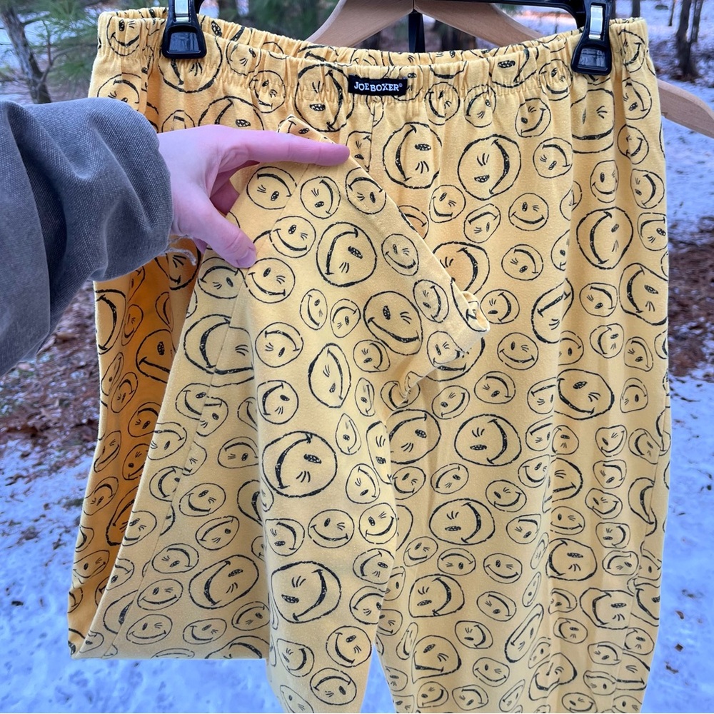 90s Joe Boxer Smiley Face Pajamas 2-Piece Set Womenโs Size XL - Picture 12 of 15